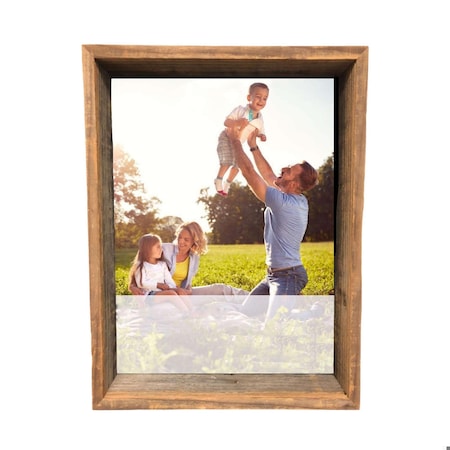Homeroots 8 x 8 in. Rustic Farmhouse Gray Wood Shadow Box Picture Frame 386491